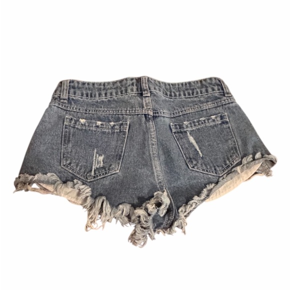 Forever 21 Distressed Blue Jean Shorts - Picture 2 of 3
